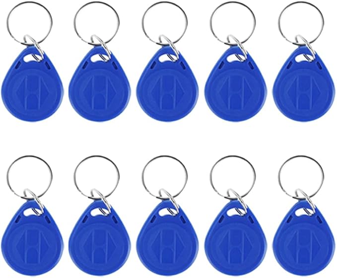RFID 125KHz Blue Keychain ID Access Card Proximity Card Tag for Access Control Systems (10-Pack)