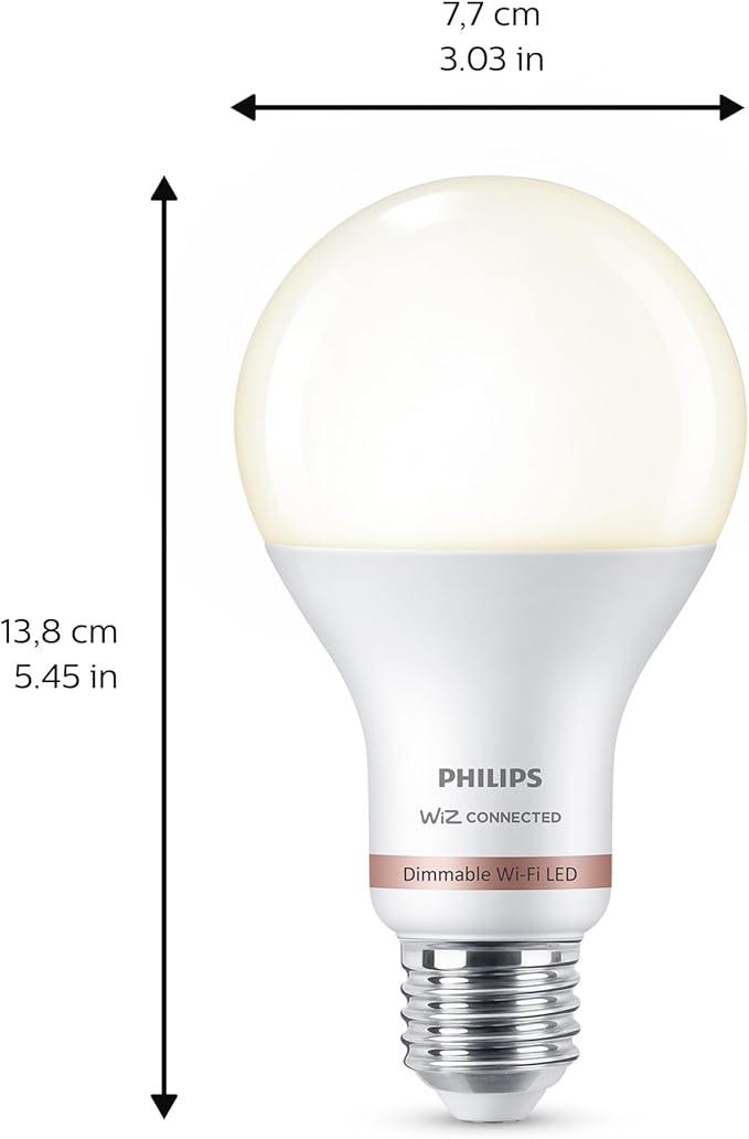 Philips Smart 100W A21 Soft White LED Smart Bulb 4-Pack - E26- Indoor - Connects to Your Wi-Fi- Control with Voice or App - Powered by WiZ Connected