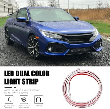 DREAMOTOR 71 Inch Car Hood Light Strip, White/Amber Car LED Hood Light