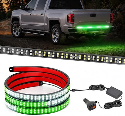 Nilight 48 Inch 288 LED Tailgate Strobe Light Strip Green White
