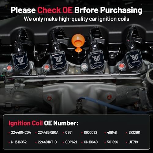 BDFHYK Ignition Coil Packs UF719 Compatible with Nissan Frontier 05-17 March 13-14 Versa Note 14-19 Suzuki Equator 09-12 l4 1.6L 2.5L Nissan Oem Coil Pack Coil for GN10648 Set of 4