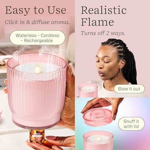Lifelines Flameless Candle Diffuser with 2 Clickwick Essential Oil Blends