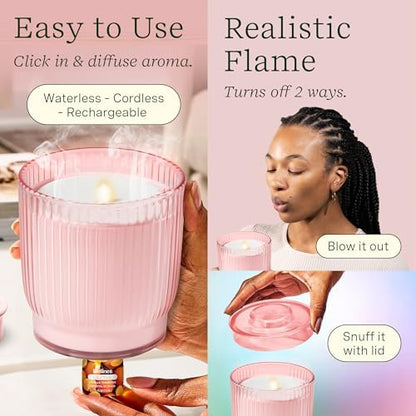 Lifelines Flameless Candle Diffuser with 2 Clickwick Essential Oil Blends