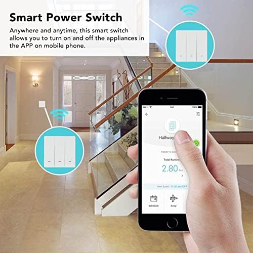 for Remote App Power Control of Home Appliances Including Lights Fans and Air Conditioners - 3 Button Smart Switch, Compact Electrical Power Controller with 3V Rated Voltage and