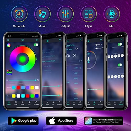 FBZ 100Ft Outdoor Waterproof LED Strip Lights,Music Sync RGB IP65 Led Lights with App Control and Remote,Color Changing Waterproof Led Rope Lights for Outdoor,Balcony,Roof,Garden,Stairs Party