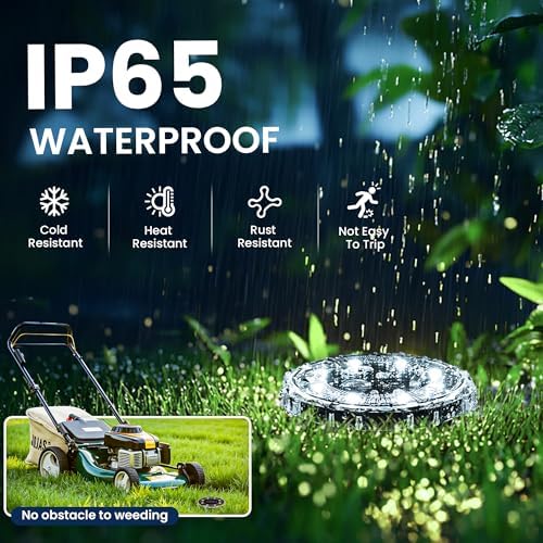 SOLPEX Solar Ground Lights Outdoor, Pathway Lights 12 Pack Cool White