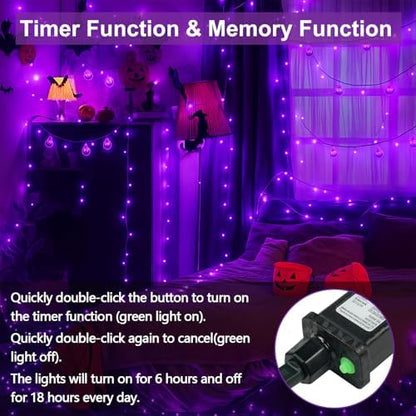 200 LED Connectable String Lights, 66FT Christmas Lights Outdoor Indoor
