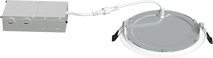 Elevate 6" 18W Slim Canless LED Downlight — Ultra-Thin Recessed Ceiling Fixture, 5CCT Selectable, IC Rated, Dimmable, Wet-Rated — Perfect for Family Rooms, Basements, Open Areas