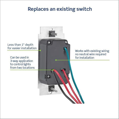 Leviton SureSlide Dimmer Switch for Dimmable LED, Halogen and Incandescent Bulbs, 6674-P0W, White