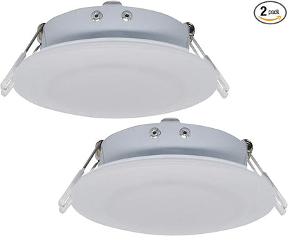 Facon 4.5inch 12V LED RV Puck Light - 2 Packs, 4000K Cool White, Full Aluminum Recessed 12Volt Interior Ceiling Lights for RV, Camper, Trailer, Boat, cETL Certified