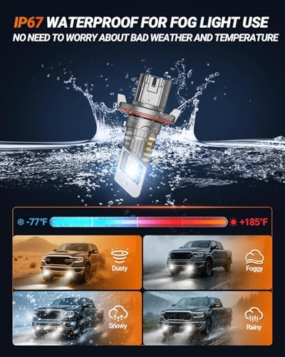 SEALIGHT H13 Bulb compatible 9008, 50000LM 6500K White Light, 1:1 Design with 13000RPM Cooling Fan, IP67 Waterproof 60000+ Hours Lifspan Plug and Play, 2 Pack