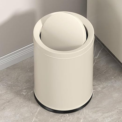 3.1GAL Metal Bathroom Garbage Can with Lid, Modern Garbage Can, Swing Lid,Double Bucket,Small Wastebasket for Bedroom,Living Room,Office,Bank,Hotel