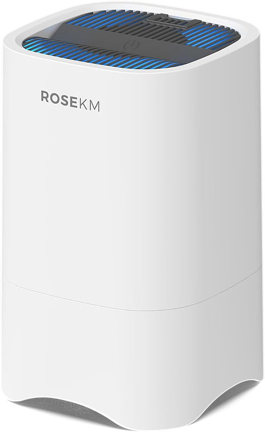 ROSEKM Small Air Purifiers for Home, Mini Air Purifier for Desktop, Bedroom, Office, Car, Room, Portable HEPA Air Purifier Air Cleaner for Smoke, Dust with Night Light