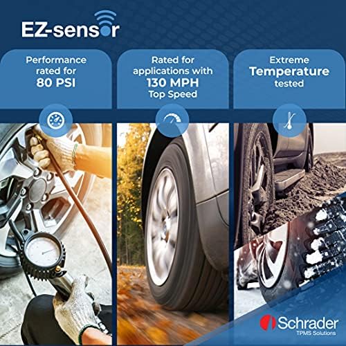 Schrader 33500 EZ-Sensor Single SKU (314.9 MHz, 315 MHz, and 433 MHz) Programmable Snap-in Fixed Angle Valve Tire Pressure Monitoring Sensor (TPMS), Requires Programming Before Installation