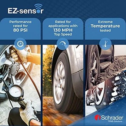 Schrader 33500 EZ-Sensor Single SKU (314.9 MHz, 315 MHz, and 433 MHz) Programmable Snap-in Fixed Angle Valve Tire Pressure Monitoring Sensor (TPMS), Requires Programming Before Installation