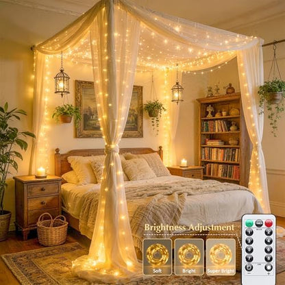 JMEXSUSS USB Fairy Lights for Bedroom,33ft 100 LED Christmas Lights Plug in