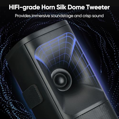 Saiyin Sound Bar for Smart TV with Subwoofer, 100W Detachable Soundbar Home Theater Surround Sound System for TV with Horn Tweeter, Adjustable Bass and HDMI-ARC/Bluetooth Optical/AUX/Connection