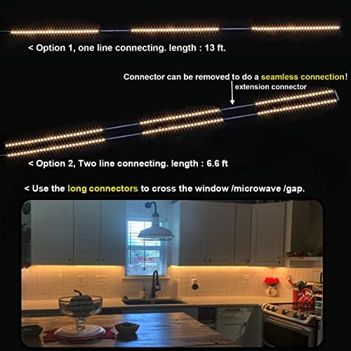 WOBANE 8PCS 20inch Under Cabinet Lighting with Remote,Warm White LED Light