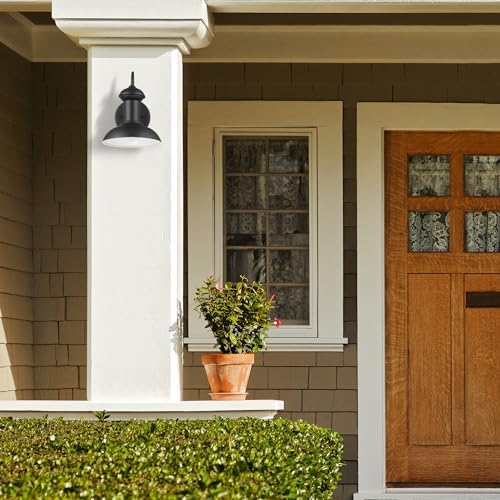 Globe Electric 44862 Martes 1-Light Outdoor Indoor Wall Sconce, Matte Black