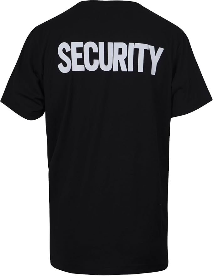 Security Shirt | Printed on Front/Back | Guard T-Shirt 2 Sided Print | Event Staff Safety Tee