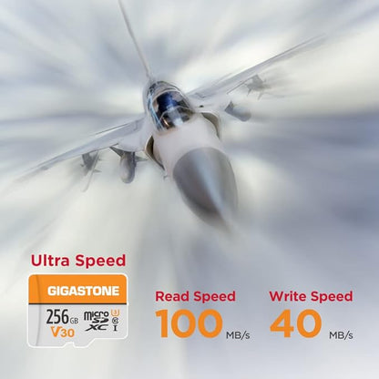 GIGASTONE 256GB Micro SD Card 5-Pack, A1 V30 4K Video Recording, Surveillance, Security Camera, Action Camera, Drone, 100MB/s MicroSDXC Memory Card UHS-I Class 10