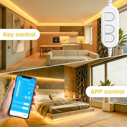 DAYBETTER Under Cabinet Lighting Kit,10 PCS White LED Strip Lights with APP