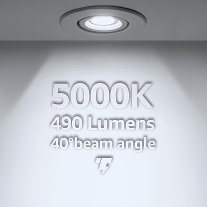TORCHSTAR MR16 LED Bulb Dimmable, Aluminum, 12V 7W, GU5.3 Bi-Pin Base Spotlight, UL Listed, LED MR16 Light Bulbs for Recessed Track Lighting, 5000K Daylight, Pack of 6