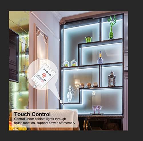 DAYBETTER 8 PCS Under Cabinet Lighting Kit, Bright Under Cabinet Lights, Flexible Led Strip Lights with Remote, for Kitchen Cabinets Shelf Desk Counter, 2700K-6500K Warm to Daylight White, 13.2ft