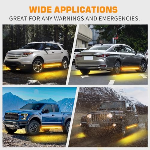 XRIDONSEN 2PCS 60 inch Running Board Strobe Lights Amber Emergency Lights