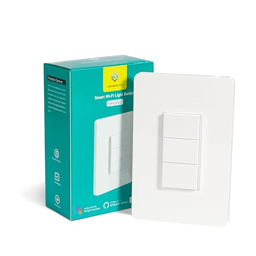 Zigbee Smart Light Switch Triple Rocker,No Neutral Wire,Zigbee HUB Required Single Live Push Button,Remote Control Compatible with Alexa and Google Home