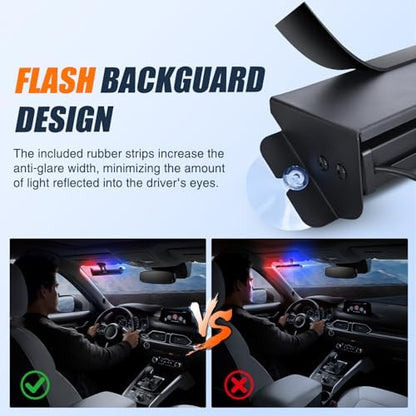 Nilight 8LED Red Blue Traffic Advisor Strobe Light Bar Hazard Safety