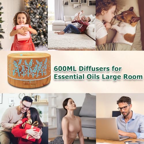600ml Essential Oil Diffusers for Home Large Room
