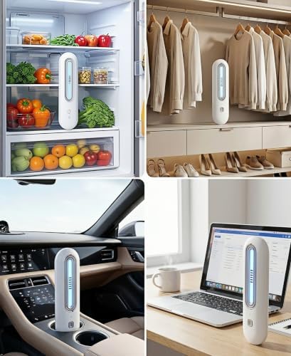 Smart Refrigerator Deodorizer, 1 Pack, Active Purification Odor Eliminator, Filter‑Free Zero‑Consumption, USB Rechargeable Mini Air Freshener for Fridge, Wardrobe, Car, Desk