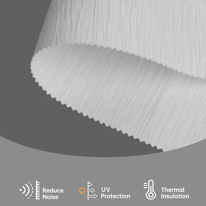 Motorized Blinds with Remote, Light Filtering Smart Blinds for Windows Automatic Roller Shades Compatible with Alexa, Motorized Shades Customized for Living Room Home Office (Jacquard White)