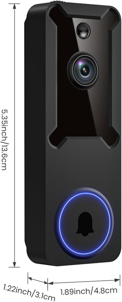 Wireless Wi-Fi Surveillance Cameras, Doorbell Camera with Two Way Audio, AI Human Detection, 2-Way Talk,Night Vision and Cloud Storage, 2.4G Wi-Fi Only
