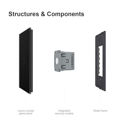 LIVOLO WiFi Touch Wall Switch for Smart Home, Compatible with Alexa & Google Home, Neutral Wire Required, 1 Gang, Tempered Glass Panel, (Black)