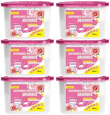 CANAGER Moisture Absorber Box, Lemon Rose-6 packs, Dehumidifier for Closet, Bedroom and Kitchen, Odor Eliminator,Moisture Absorber 12.5 oz.
