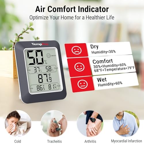 TempPro TempAir Digital Hygrometer Indoor Thermometer Humidity Monitor