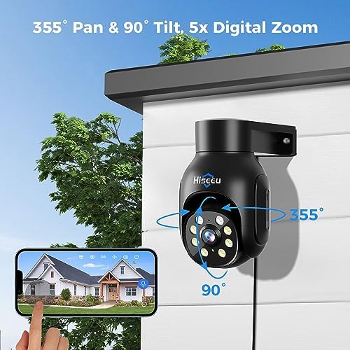 Hiseeu Wireless Security Camera System, 5MP 4 Cam-Kit, 15" LCD, 3TB HDD