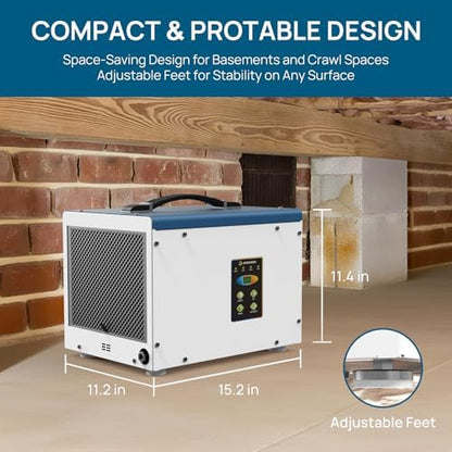 ARGENDON Crawl Space Dehumidifier with Pump and Drain Hose for Commercial