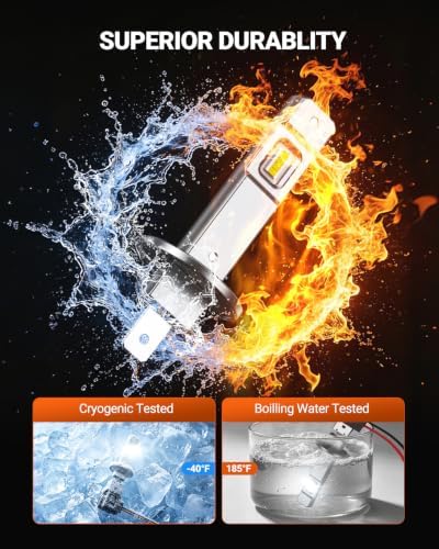SEALIGHT H1 ATV Bulbs 70000LM Super Bright, Mini Size S6 H1 Light No Adapter Required No Cordless, 6500K Cool White, Plug-N-Play, Driving Fog Spot Light Assemblies, Pack of 2