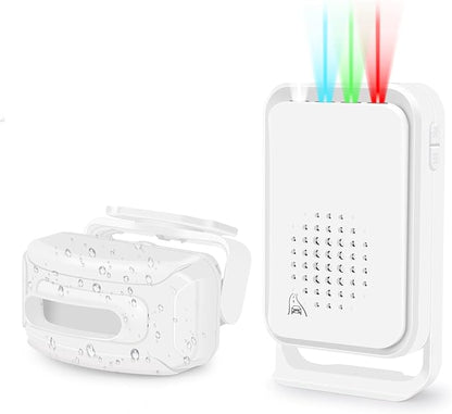 GREENCYCLE Outdoor Motion Sensors with Alarm, Driveway Alarms Wireless Outside Weatherproof, Motion Detection Chime IP64 Waterproof 900ft Long Range Loud Chime Protect Property Security Alert System