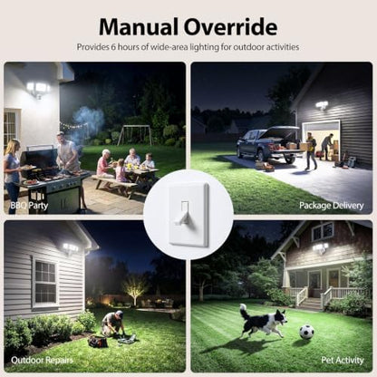 Onforu 2 Pack 100W 11000LM LED Motion Sensor Outdoor Lights, Dusk to Dawn Flood Lights Outdoor Motion Sensor, Hardwired Security Lights Floodlights Outside 6500K Daylight IP65 Waterproof (White)