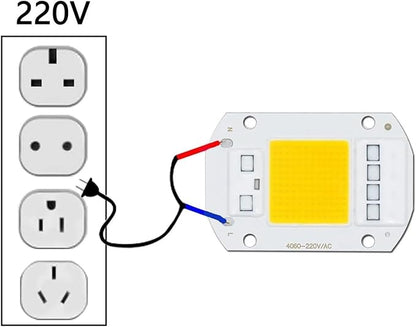 5pcs A Lot 50W AC220V LED COB Chip Engine Smart IC Chips for DIY LED Floodlight Spotlight Lamp(White 6000-6500K)