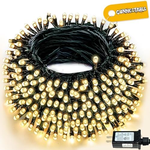 Connectable 88Ft 240LED Christmas String Lights Outdoor Indoor, Warm White