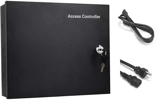 4 Doors RFID/Password Door Lock System Smart Access Control Keyless Entry Systems Keypad Reader Electric Magnetic Lock 110V Power Supply Box (Phone APP Remote Open Door)