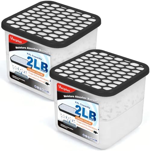 2 LB Vacplus Moisture Absorber, Strong Absorption, Charcoal, 2 Pack