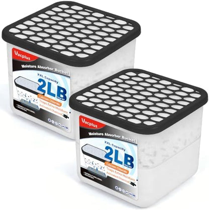 2 LB Vacplus Moisture Absorber, Strong Absorption, Charcoal, 2 Pack
