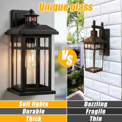 Brilvibera 16" Black Motion Sensor Wall Sconce Light for House