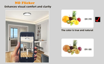 7 Inch Motion Sensor LED Ceiling Light, Black